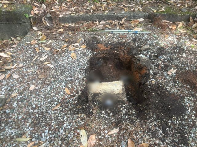 大垣市安楽寺　お墓リフォーム　①墓石解体